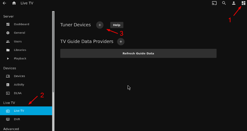 Jellyfin LiveTV Setup Tuner