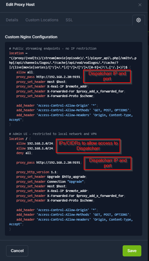 Add Proxy Host