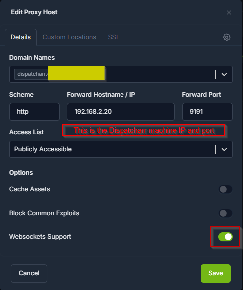 Add Proxy Host