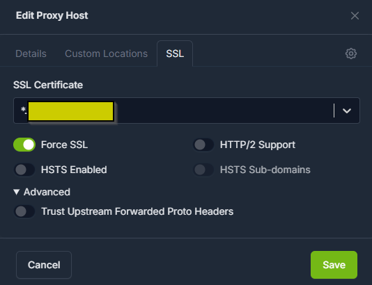 Add Proxy Host